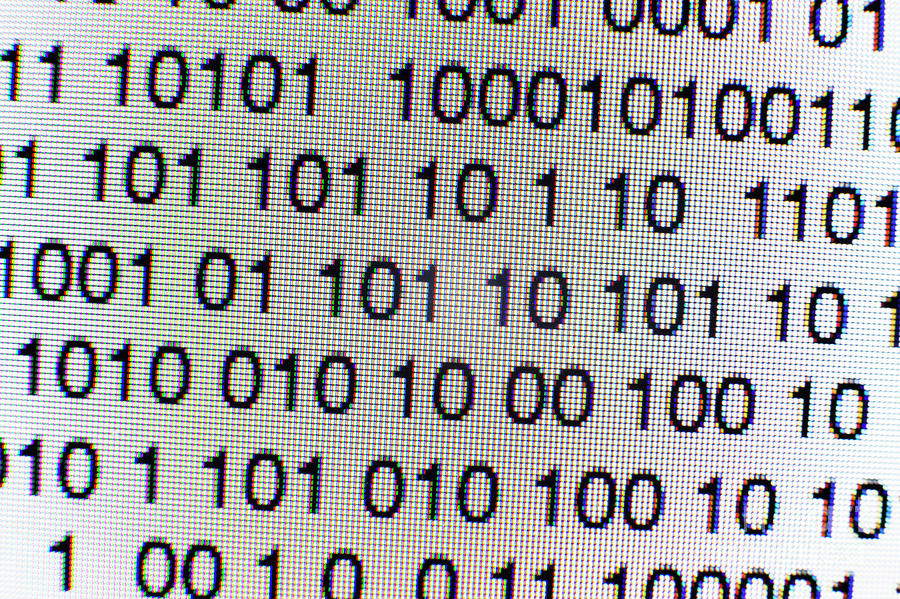 Binary code on a computer screen Photograph by Conceptual Images - Pixels