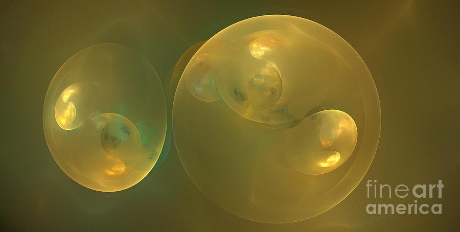 Abstract Digital Art - Binary Planets by Kim Sy Ok