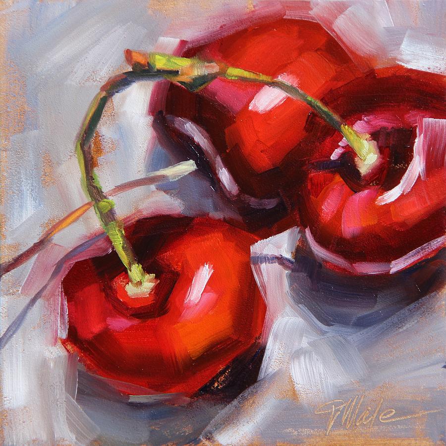 Bing Cherries Painting by Tracy Male