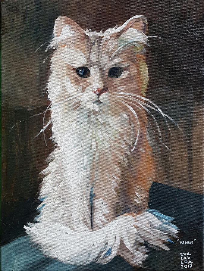 Bingi Deaf Cat Painting by Edwin Villavera | Pixels