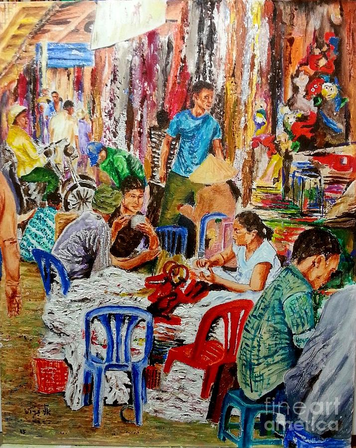 Binh Tay Market - Ho Chi Minh City  Painting by Eli Gross
