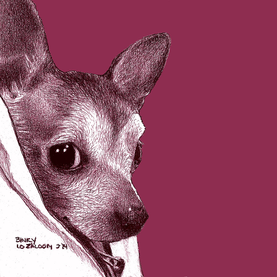 Chihuahua Painting - Binky in Magenta by Lorraine Zaloom