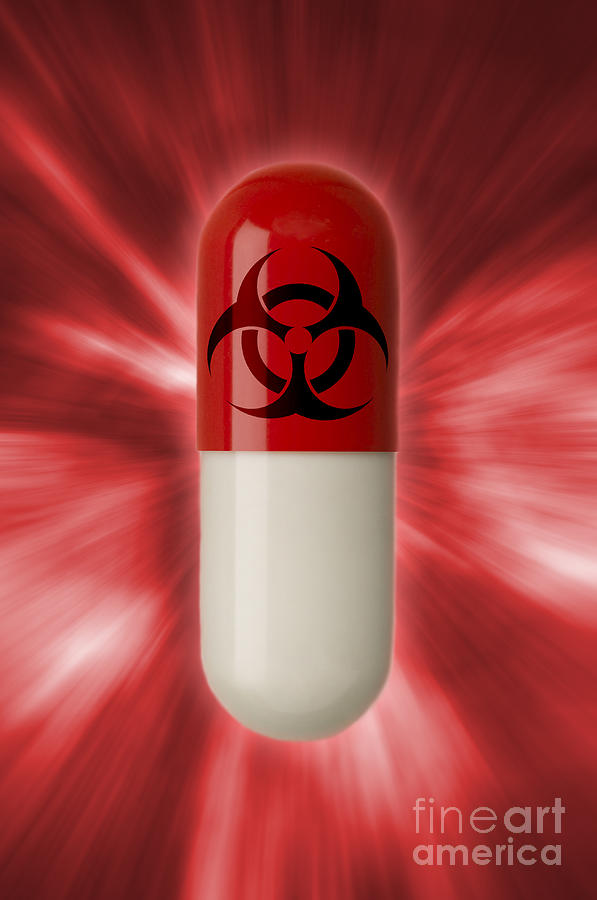 Biohazard Symbol On Capsule Photograph by George Mattei