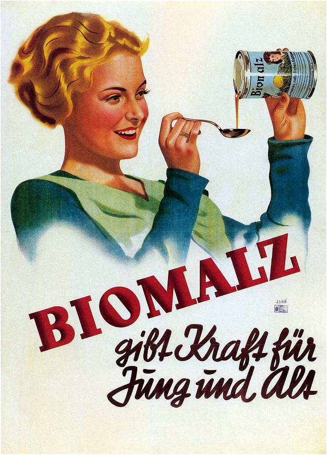 Biomalz Syrup - Vintage Advetising Poster Mixed Media