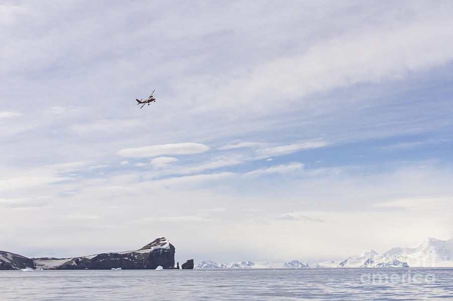 Biplane at Deception Island, Antarctica Photograph by Karen Foley