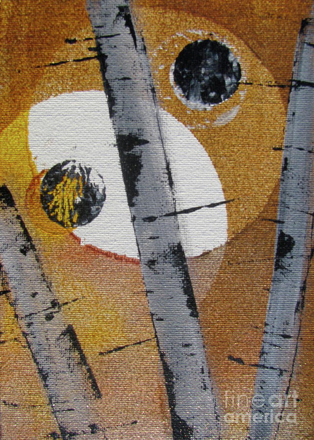 Birch - Gold 4 Painting by Jacqueline Athmann