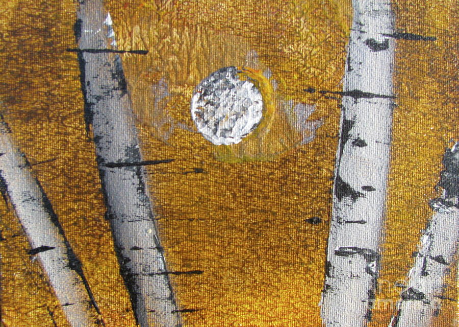 Birch - Gold 5 Painting by Jacqueline Athmann