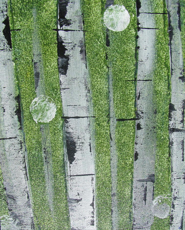 Birch - Green 1 Painting by Jacqueline Athmann