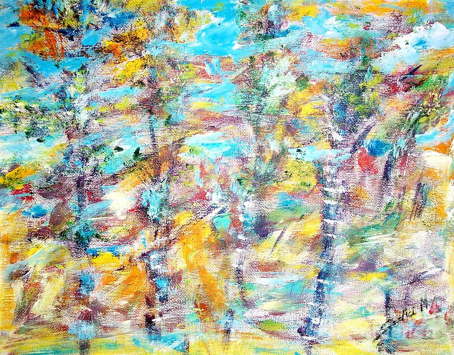 Fineart Painting - Birch Abstract by Mary Sedici Fineart Painting - Birch Abstract by Mary Sedici
