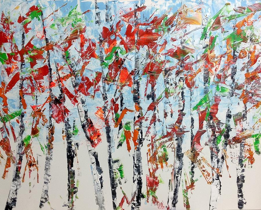 Birch Abstract Scrape No.2 Painting by Desmond Raymond