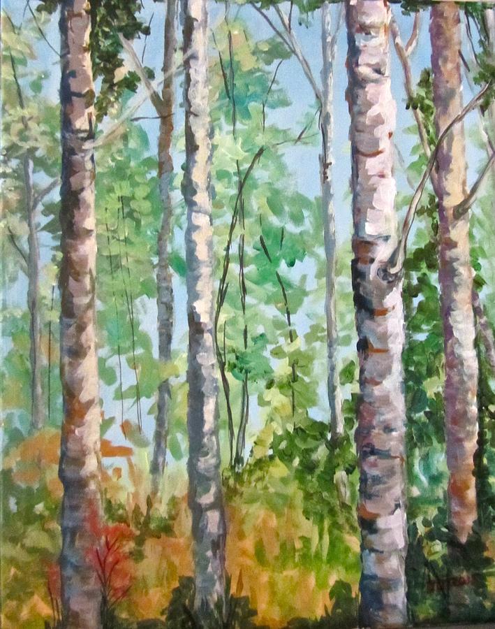 Birch Painting by Barbara OToole