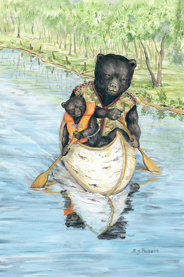 Birch Bark Canoe Painting by Sheri Jo Posselt