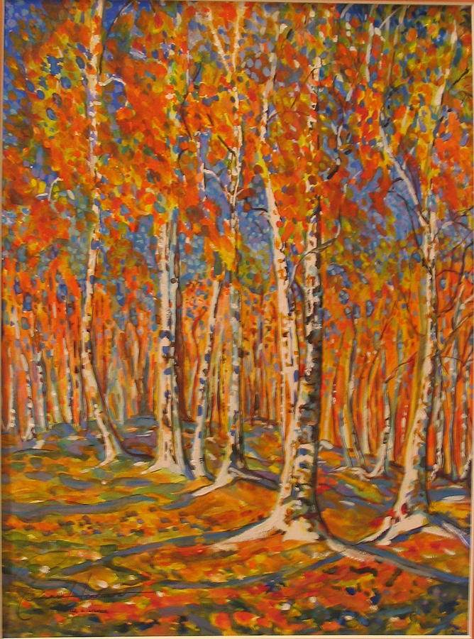 Birch Brilliance Painting by Genevie Henderson - Fine Art America