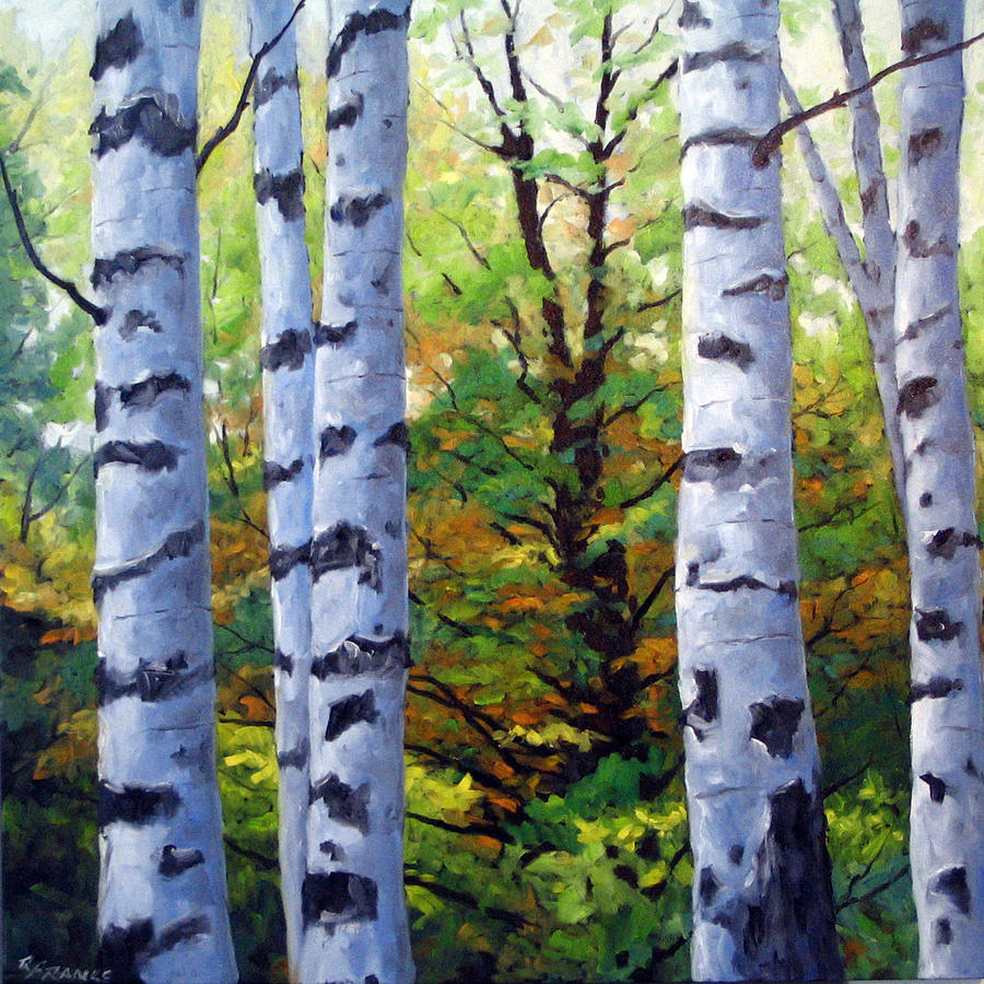 Nature Painting - Birch Buddies by Richard T Pranke