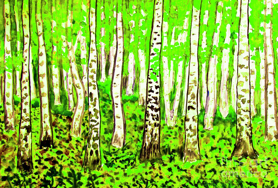  Birch Forest, Painting Painting by Irina Afonskaya