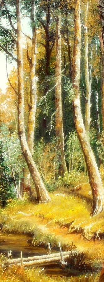 Summer Painting - Birch forest by Sorin Apostolescu