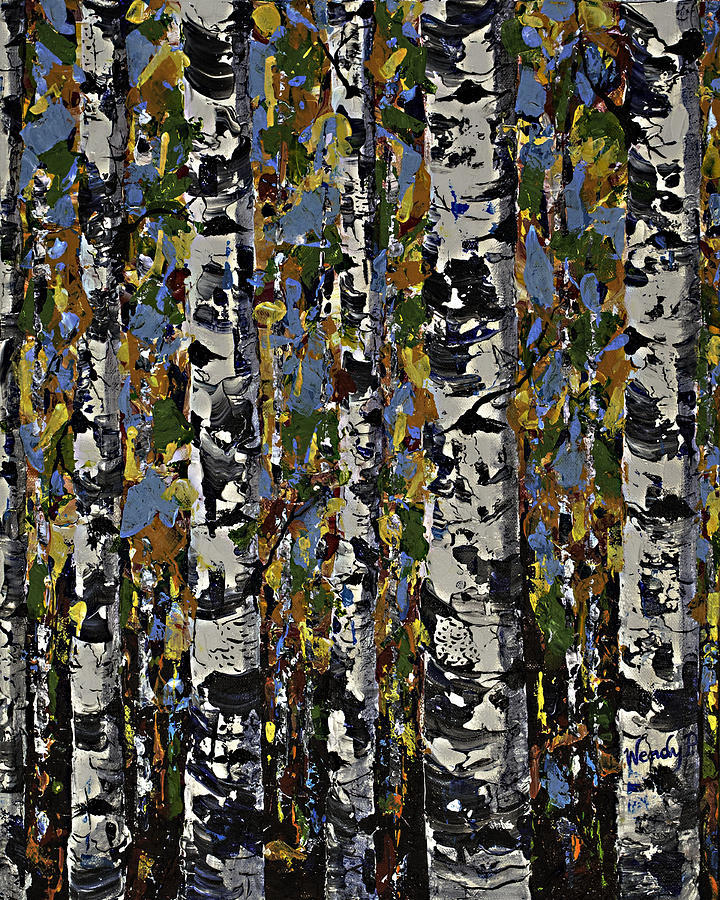 Birch Forest Painting by Wendy Provins