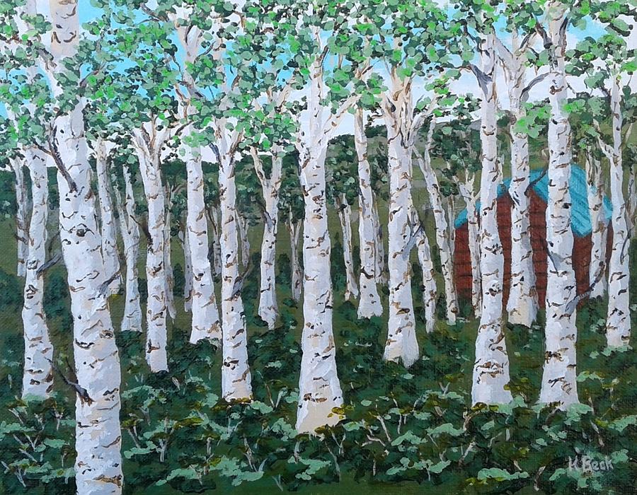 Aspen Grove, Convict Lake Ca Painting by Katherine Young-Beck