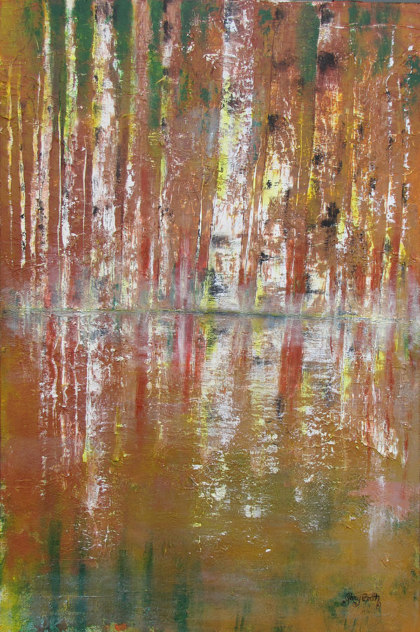 Birch In Abstract Painting by Gary Smith