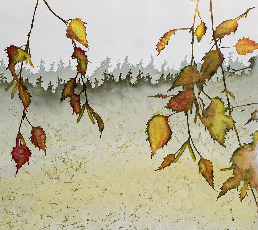 Birch in Autumn Tapestry - Textile by Carolyn Doe