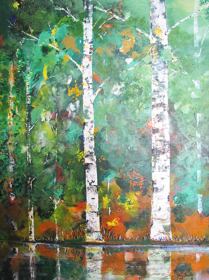 Birch in Color Painting by Gary Smith