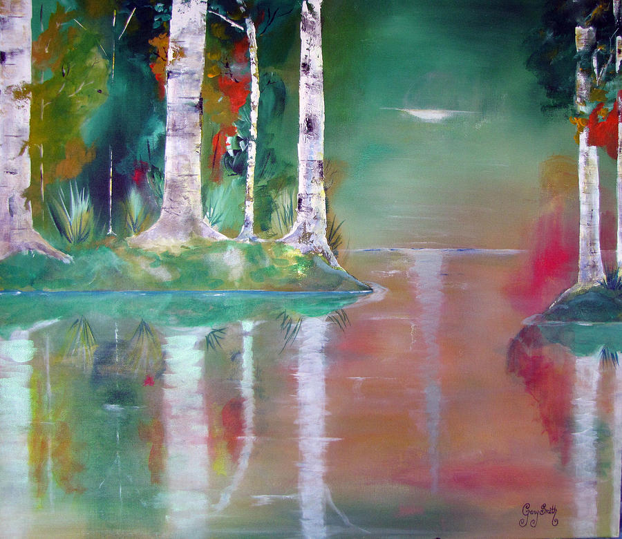 Tree Painting - Birch Island by Gary Smith