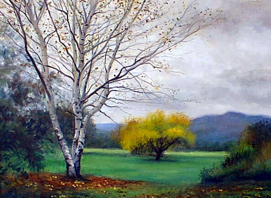 Birch in Autumn Painting by Marie Witte