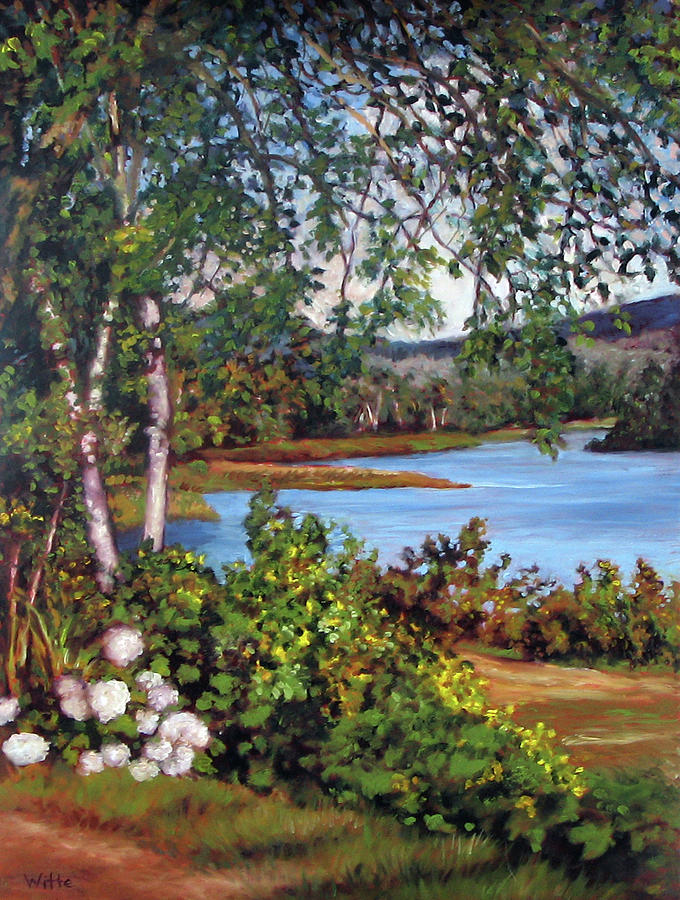 Birch Overlook Painting by Marie Witte