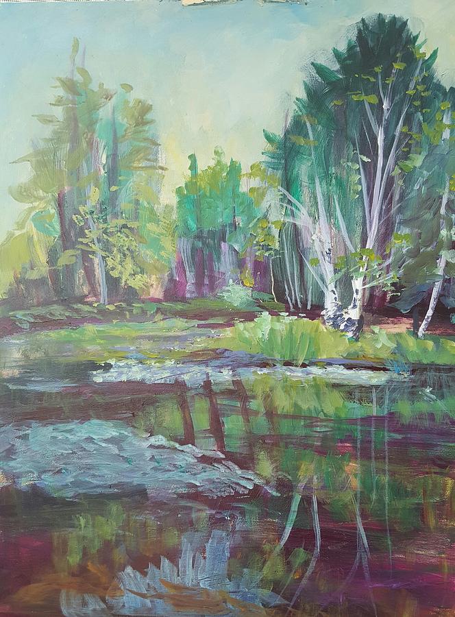 Birch Reflections Painting by Cheryl LaBahn Simeone