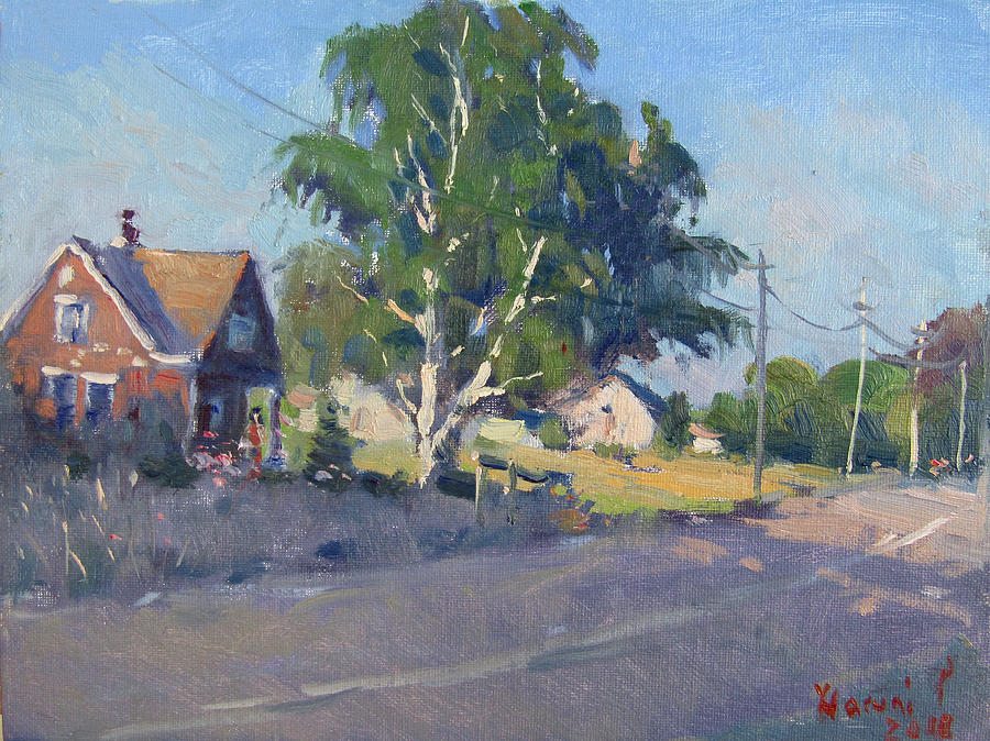 Birch Tree at Lockport Rd Painting by Ylli Haruni