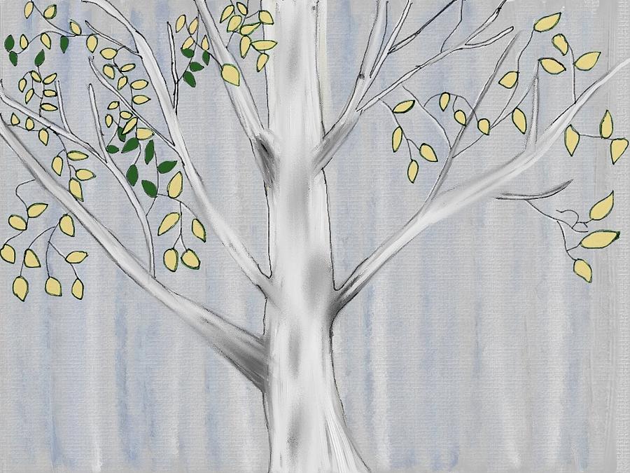 Birch Tree Digital Art by Paula Brown