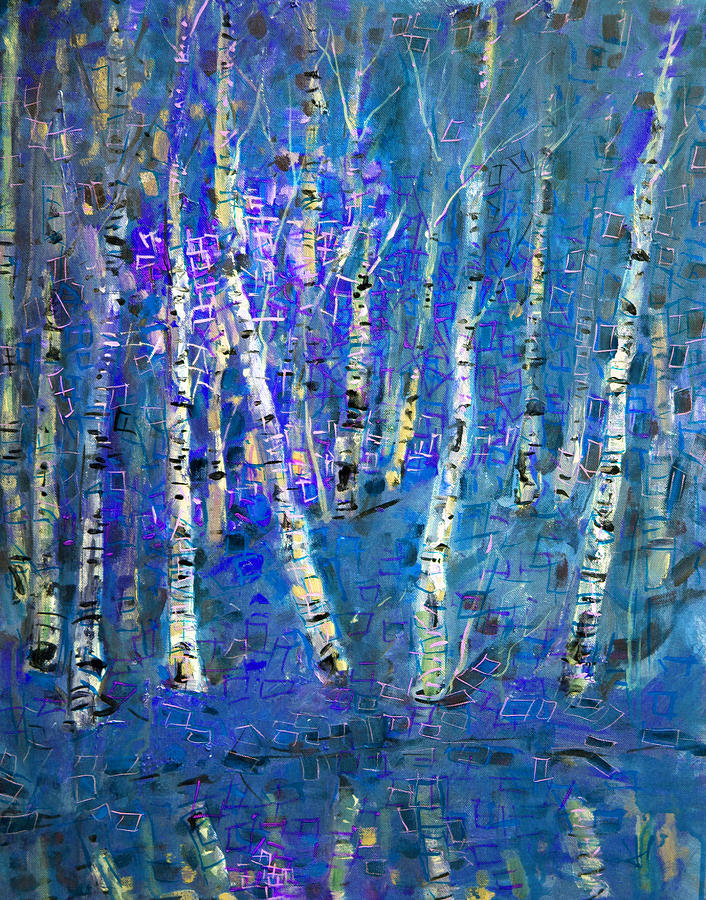 Tree Painting - Birch Trees 3 by Viola El