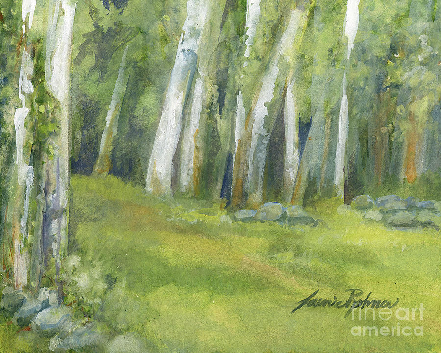 Birch Trees and Spring Field by Laurie Rohner Birch Trees and Spring Field by Laurie Rohner