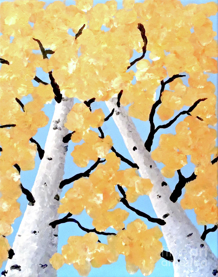 Birch Trees II Painting by Jilian Cramb - AMothersFineArt
