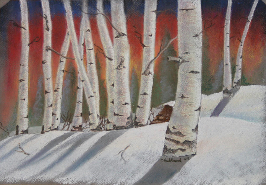 Birch trees in winter Painting by Charles Hubbard - Fine Art America