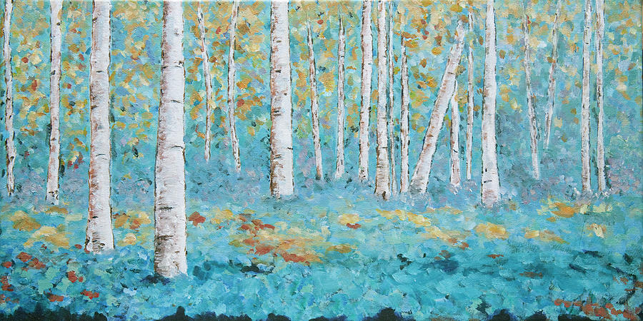 Tree Painting - Birch trees by Joyce Wasserman