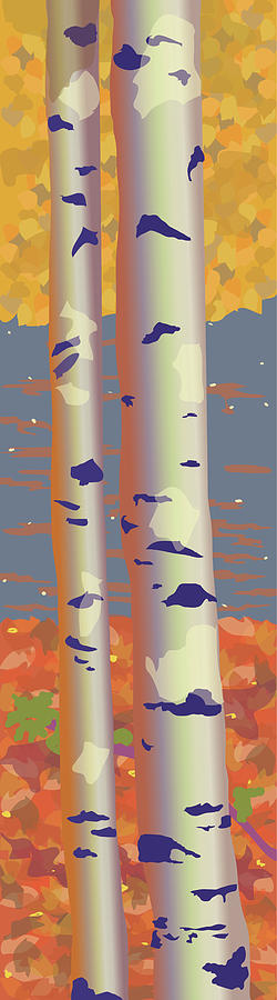 Landscape Painting - Birch Trees by Marian Federspiel Landscape Painting - Birch Trees by Marian Federspiel