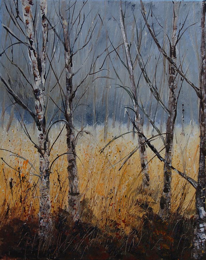 Birch trees Painting by Pol Ledent