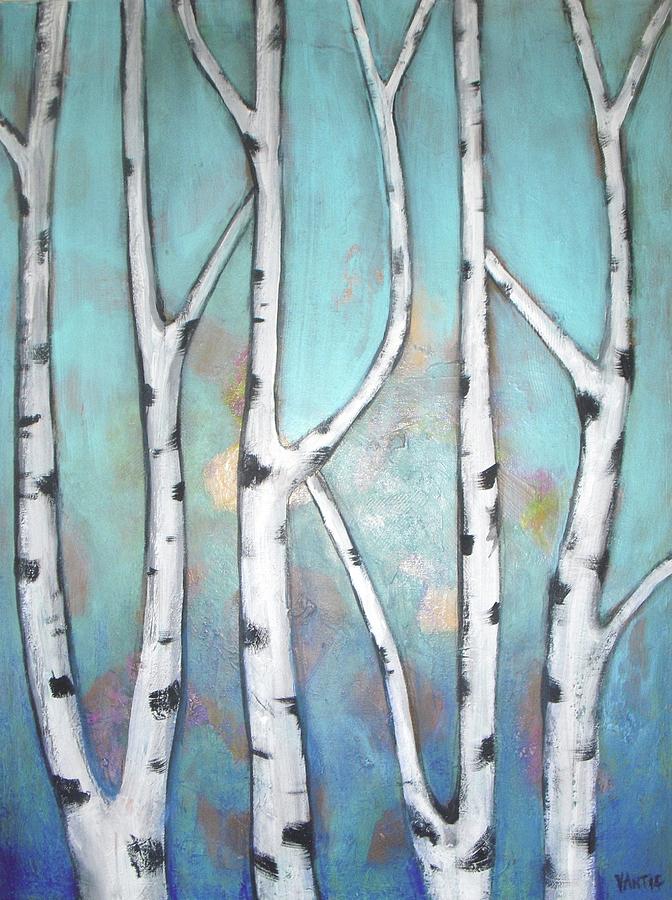 Birch Trees Painting by Vesna Antic
