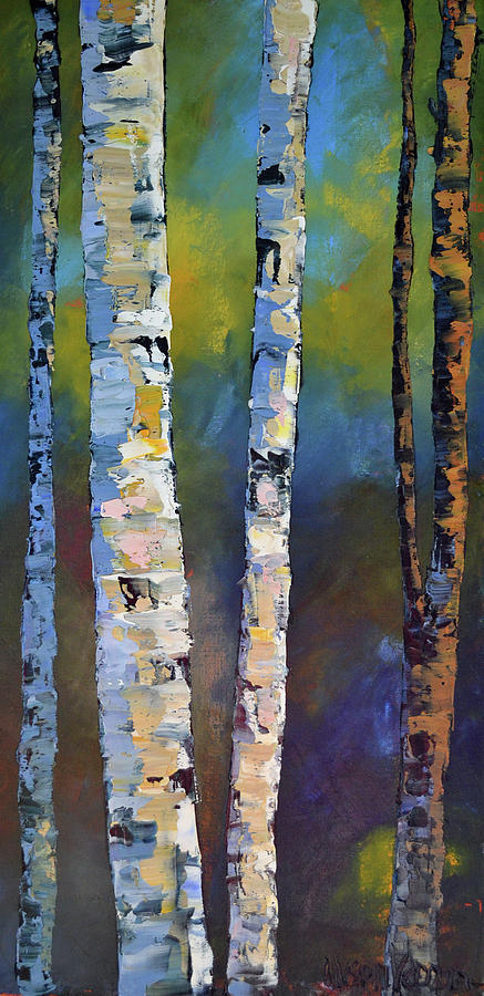 Tree Painting - Birches by Alison Vernon