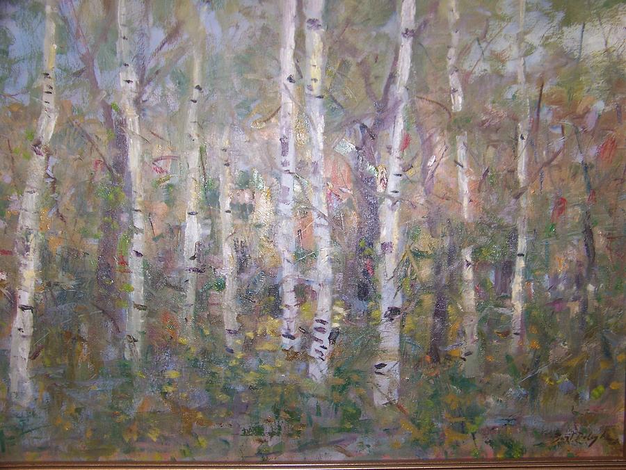 Birches. Painting by Bart DeCeglie