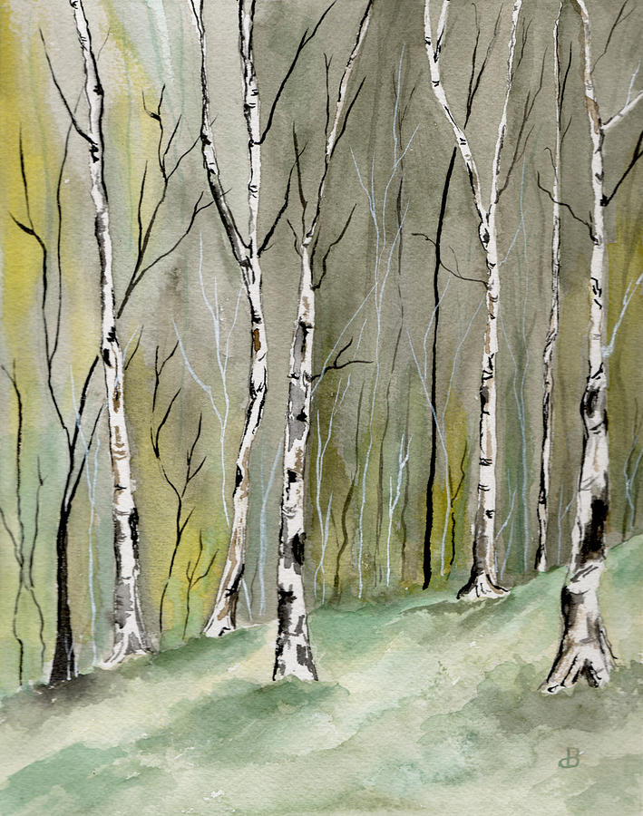 Birches Before Spring Painting by Brenda Owen