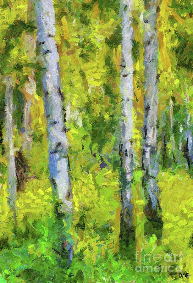 Birches In Spring Painting by Dragica Micki Fortuna