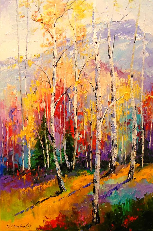 Birches on the edge Painting by Olha Darchuk