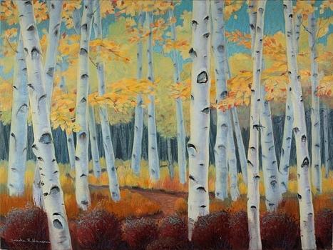 Birchwood Forest Painting by Art Nomad Sandra Hansen