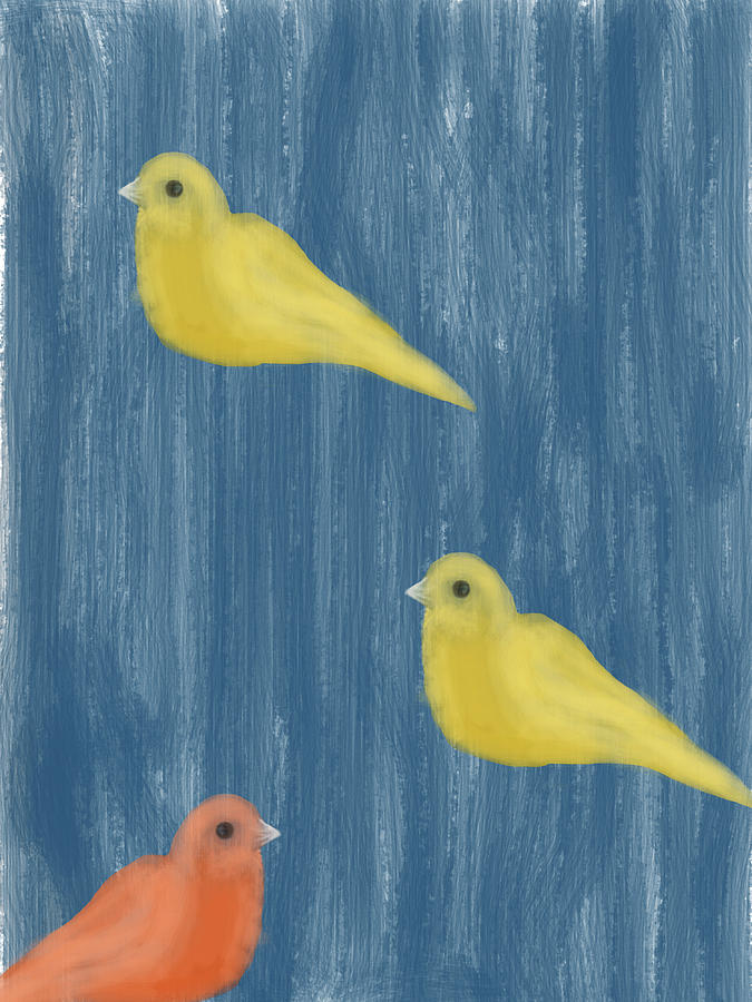 Bird Abstract Yellow Digital Art