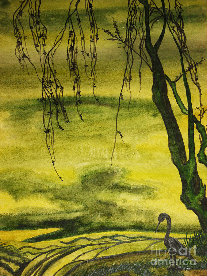 Bird and tree Painting by Irina Afonskaya