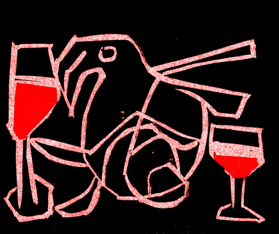 Bird and wine Digital Art by Edgeworth Johnstone