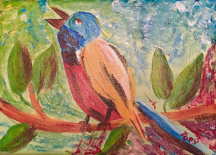Bird at rest Painting by Dottie Visker