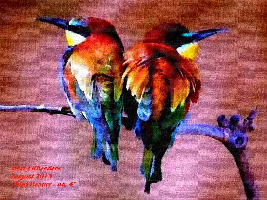 Abstract Painting - Bird Beauty - no. 4 H A by Gert J Rheeders